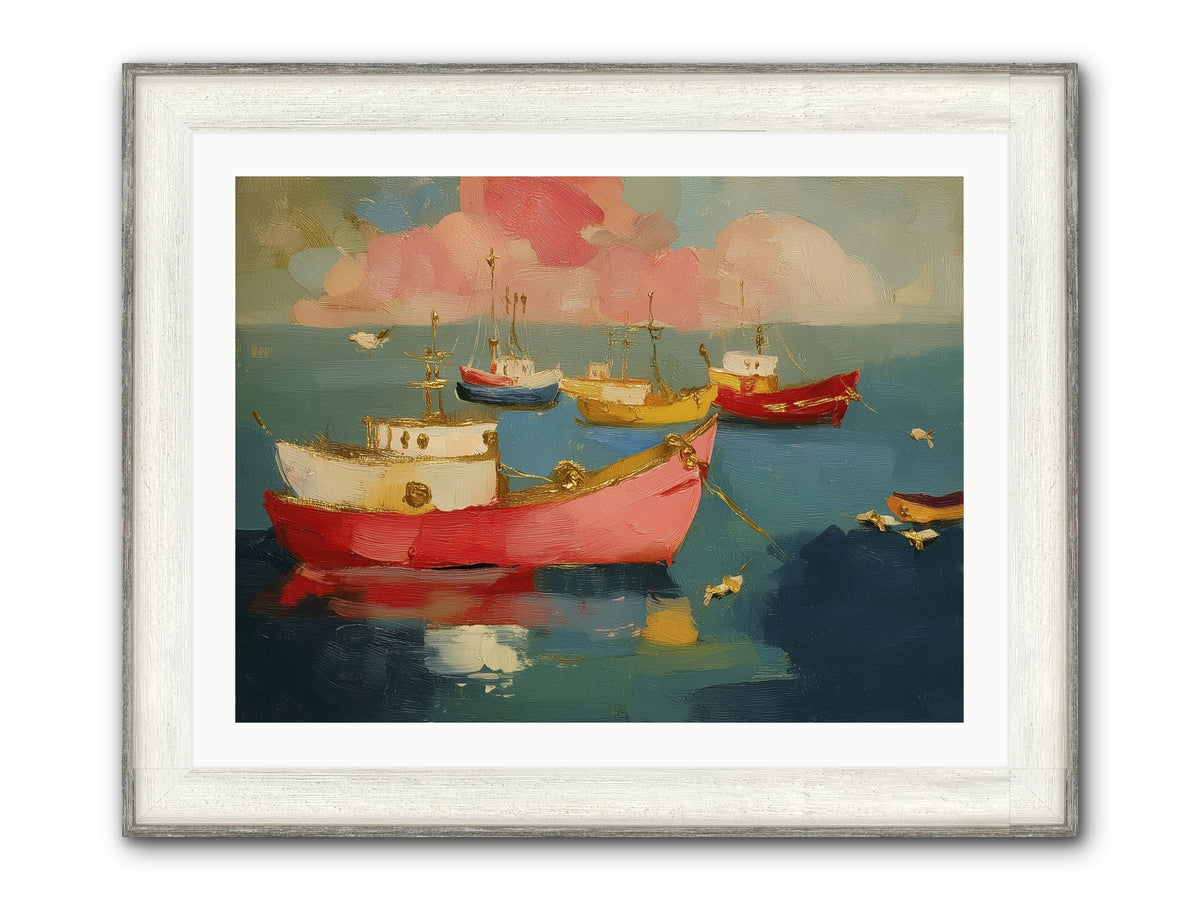 Prismatic Port Framed Print - Driftwood White 32x24