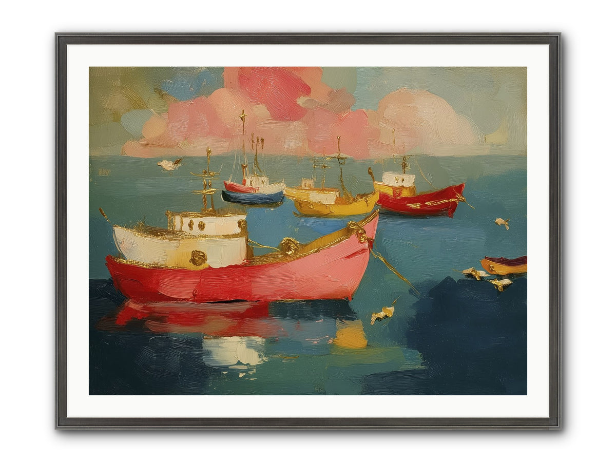 Prismatic Port Framed Print - Slimwoods Black/Silver 40x30