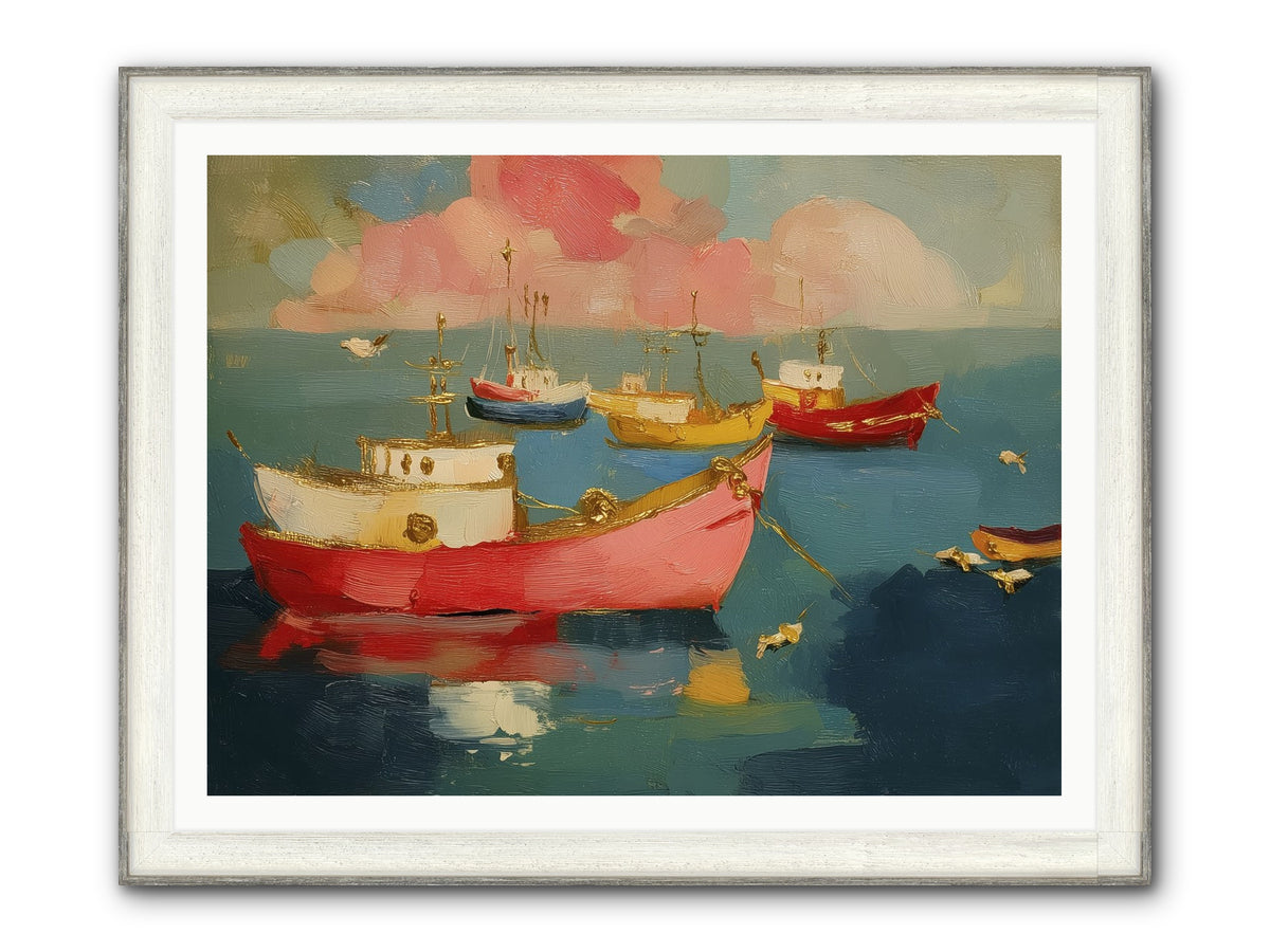 Prismatic Port Framed Print - Driftwood White 48x36
