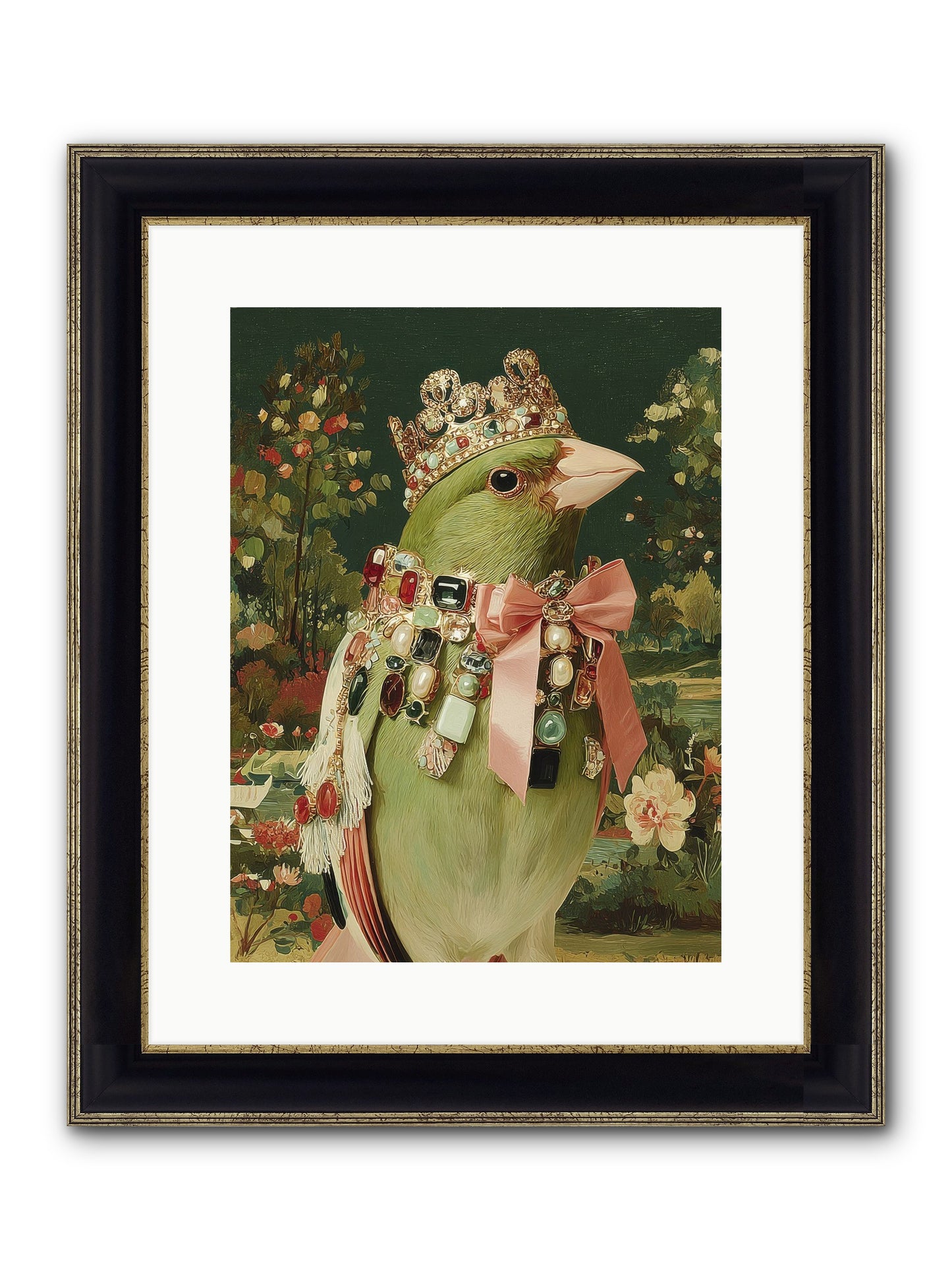 Pristine Whimsy Framed Print - Black & Gold 12x16
