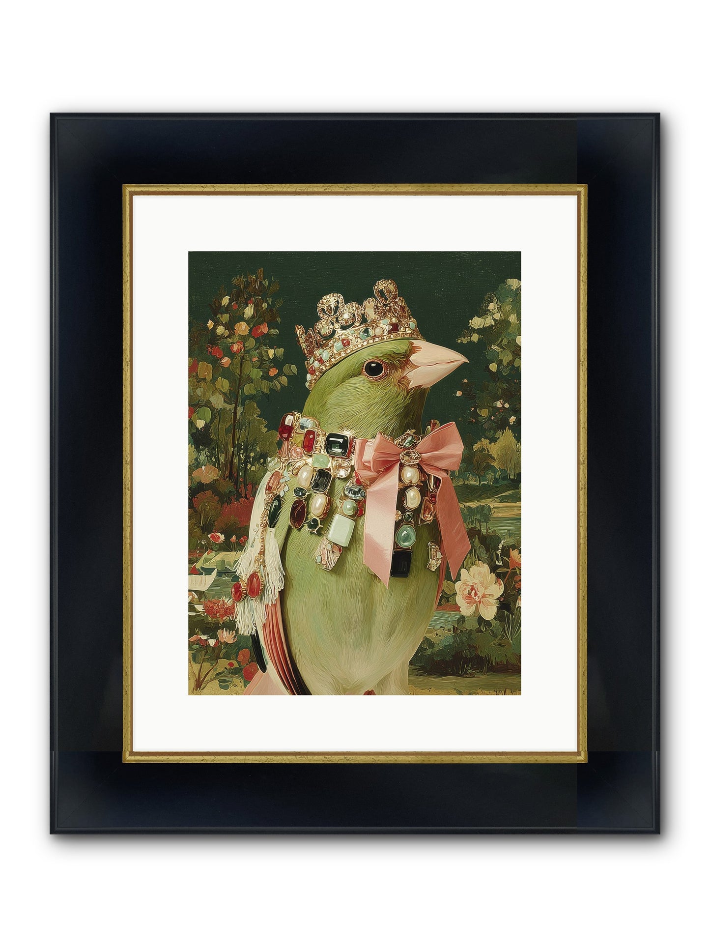Pristine Whimsy Framed Print - Wide Black w/Gold 12x16