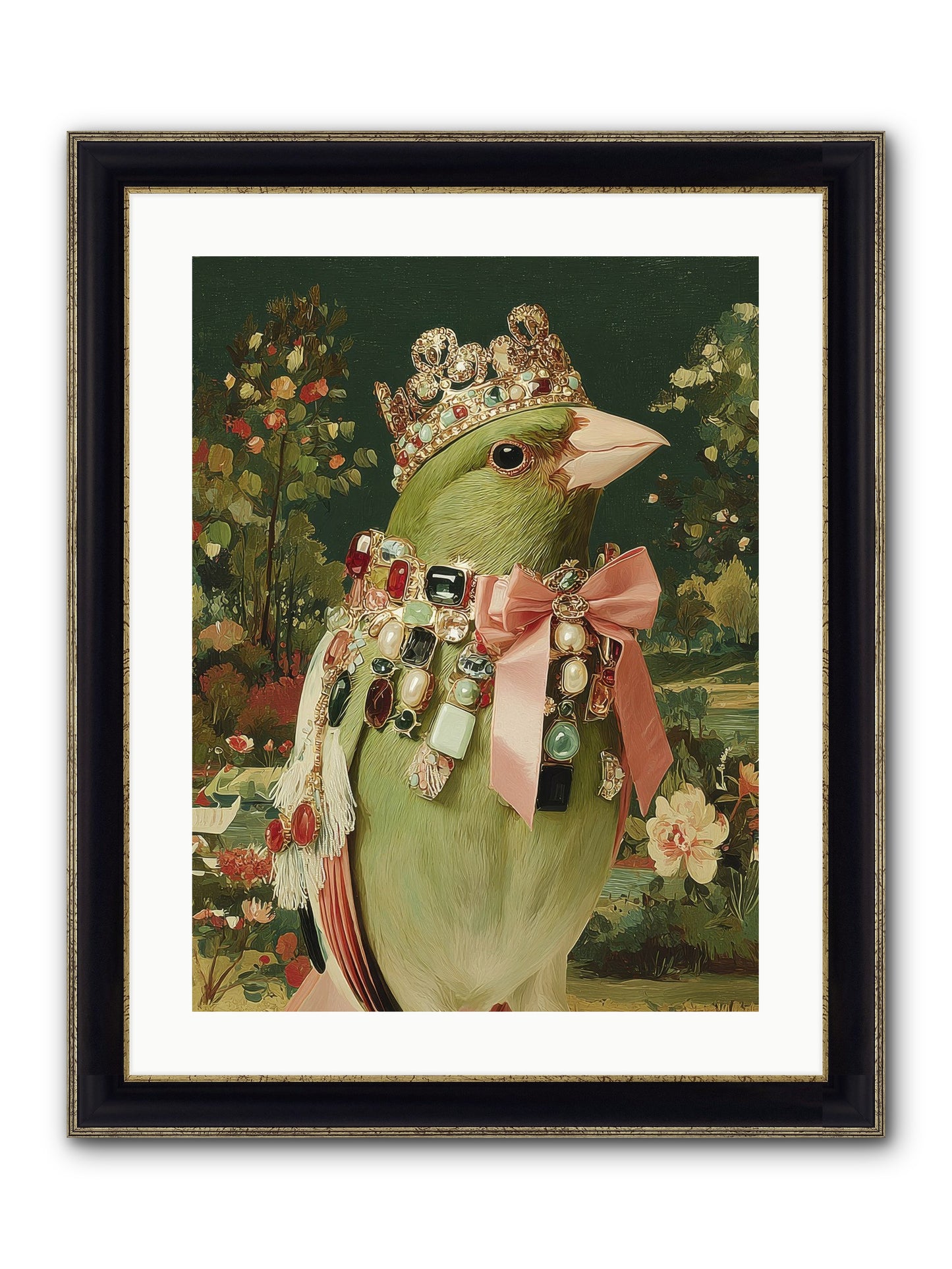 Pristine Whimsy Framed Print - Black & Gold 18x24