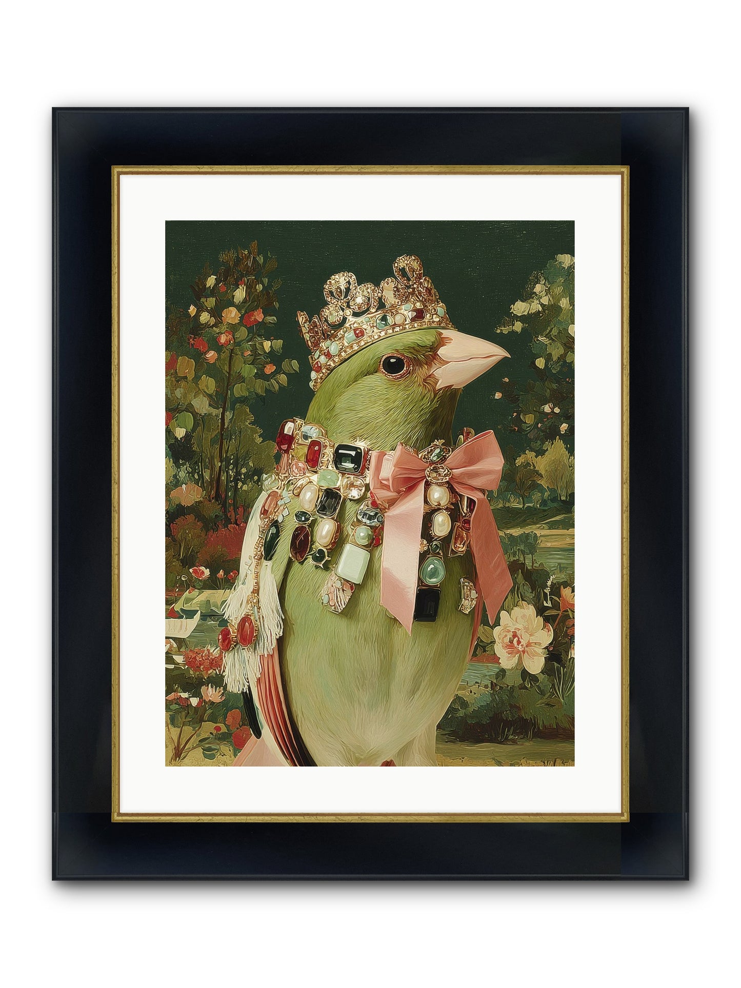 Pristine Whimsy Framed Print - Wide Black w/Gold 18x24