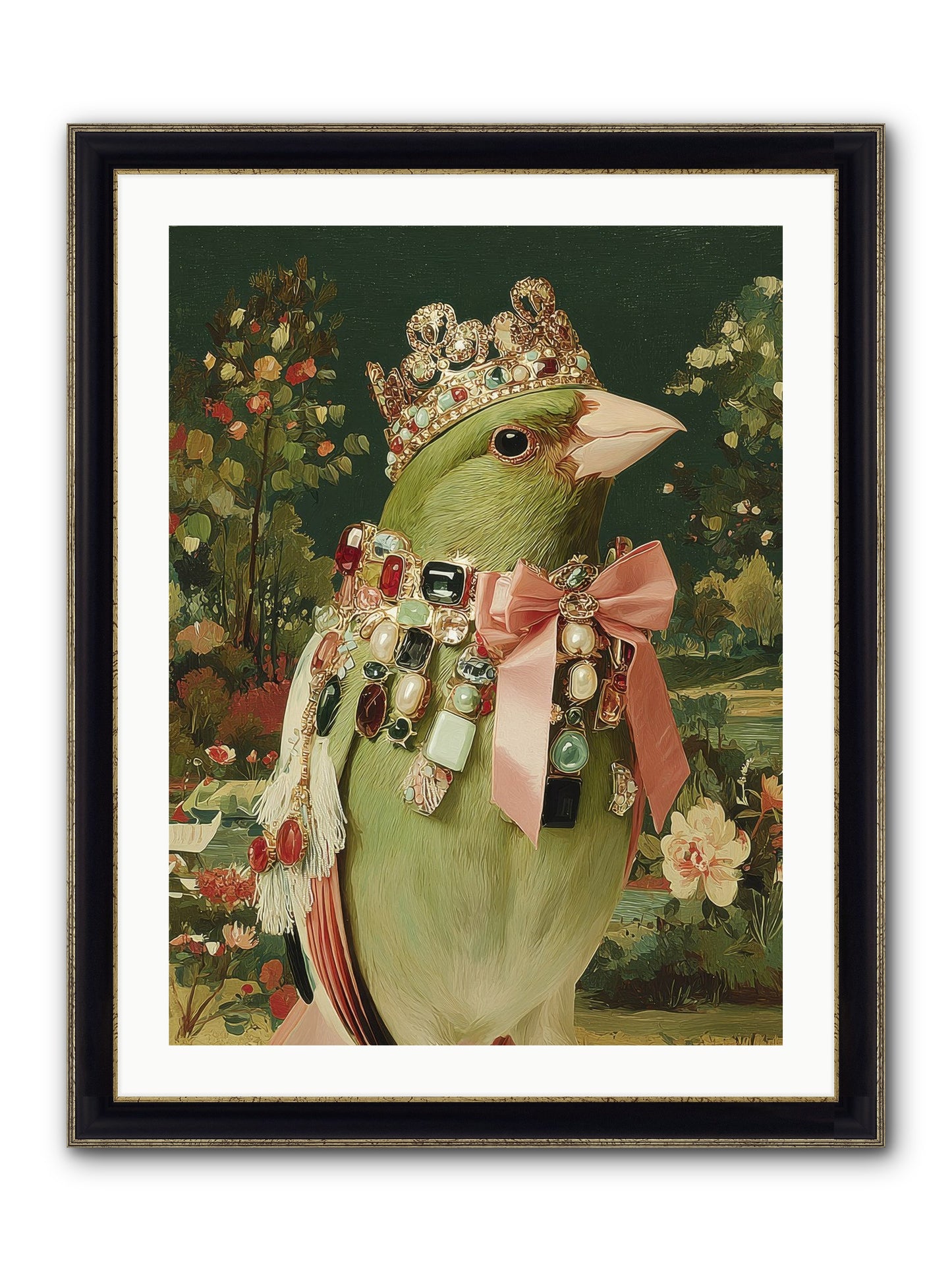 Pristine Whimsy Framed Print - Black & Gold 24x32