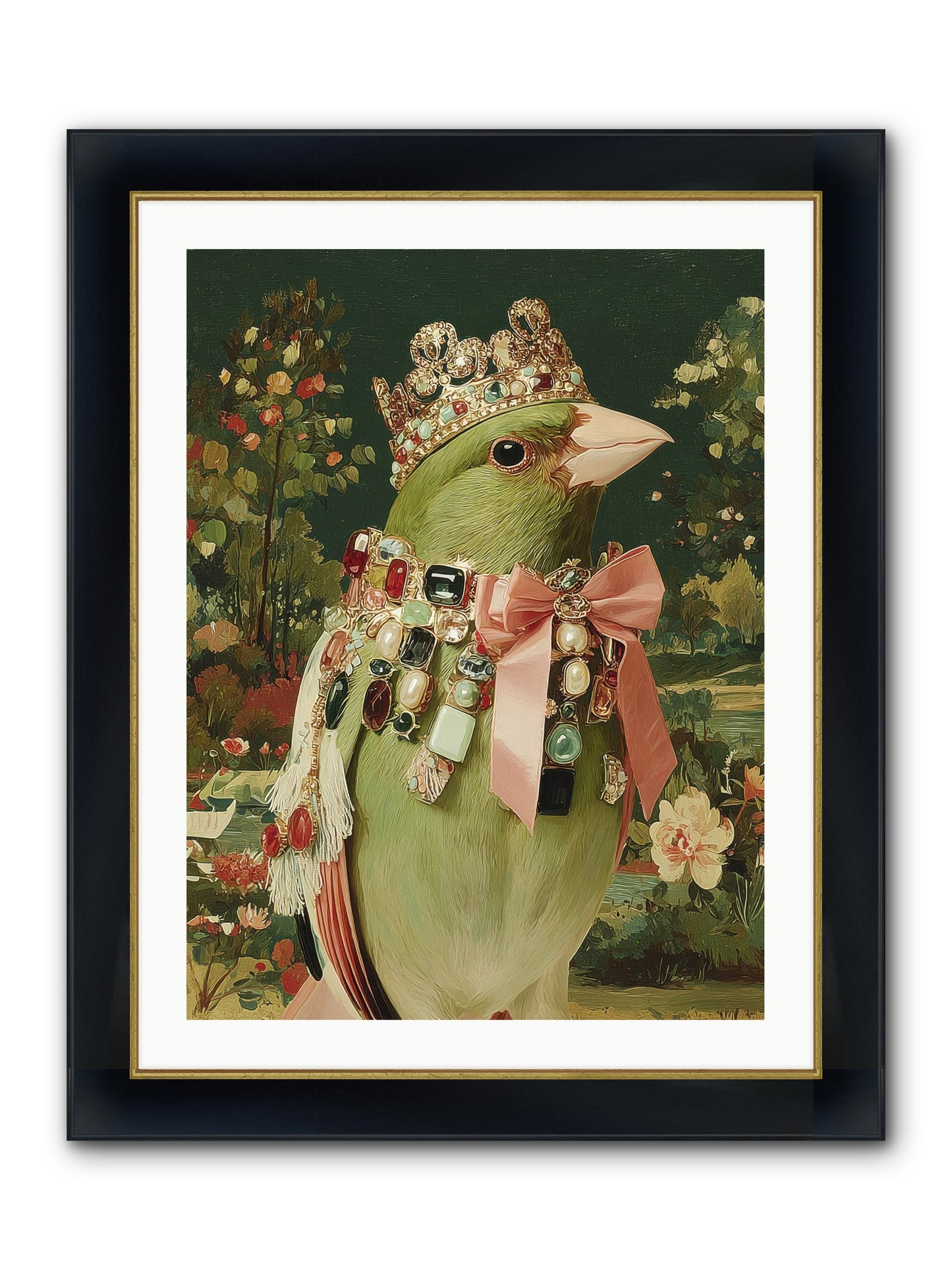 Pristine Whimsy Framed Print - Wide Black w/Gold 24x32
