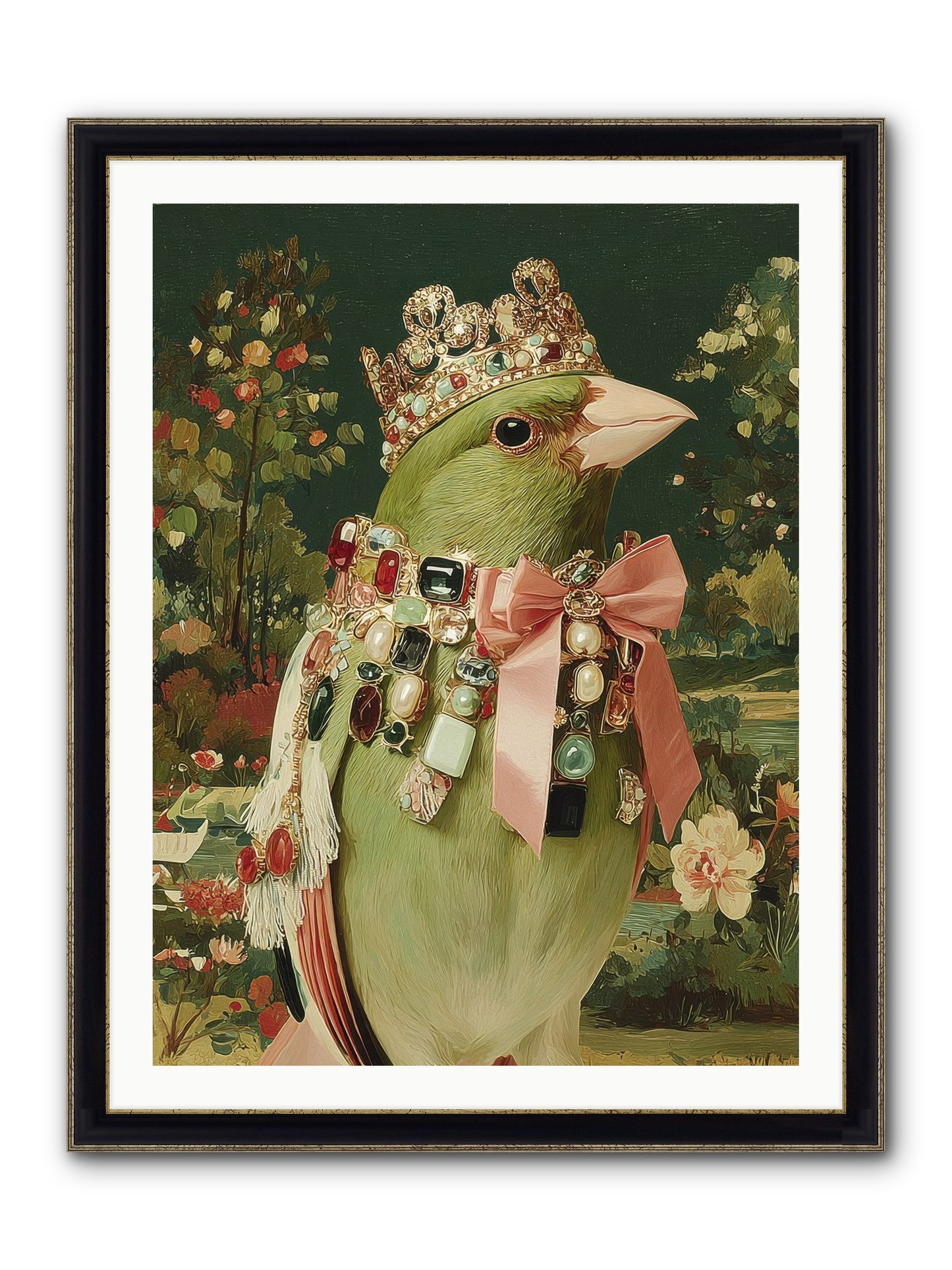 Pristine Whimsy Framed Print - Black & Gold 30x40