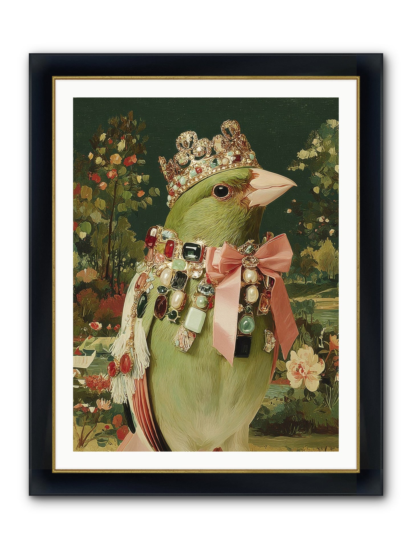 Pristine Whimsy Framed Print - Wide Black w/Gold 30x40