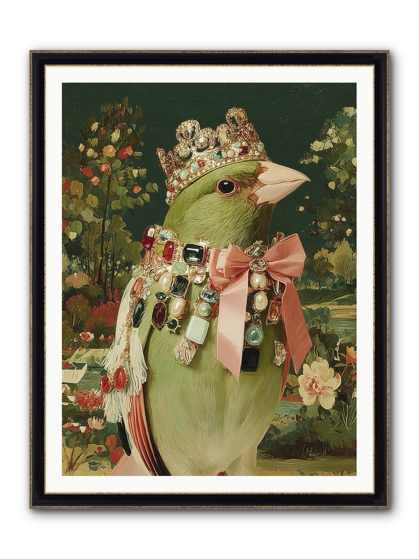 Pristine Whimsy Framed Print - Black & Gold 36x48