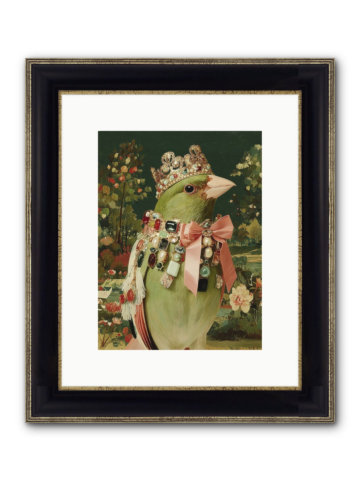 Pristine Whimsy Framed Print - Black & Gold 9x12