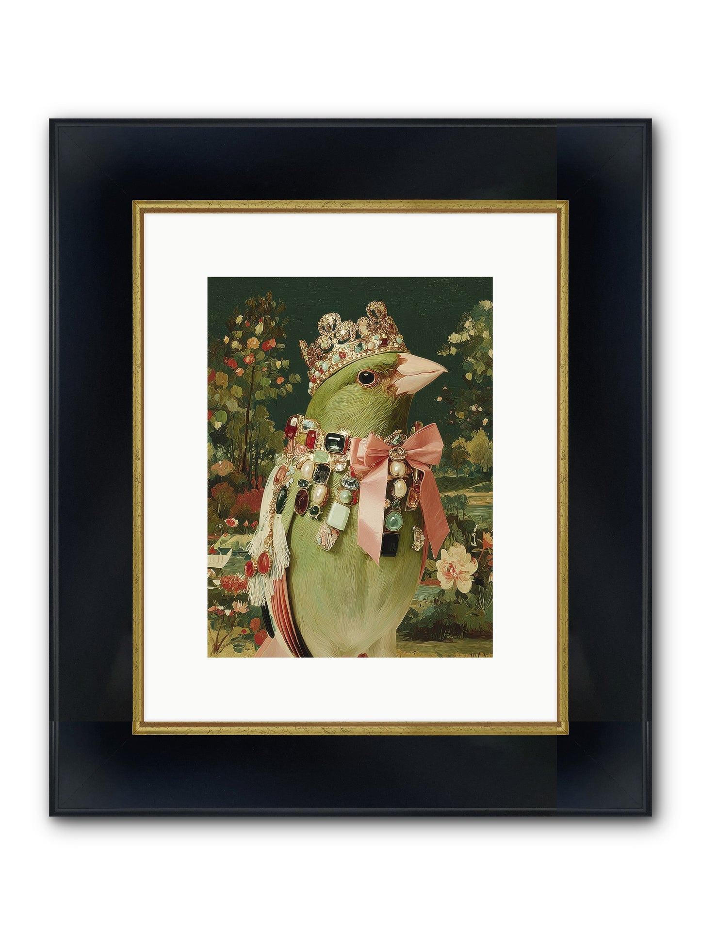 Pristine Whimsy Framed Print - Wide Black w/Gold 9x12