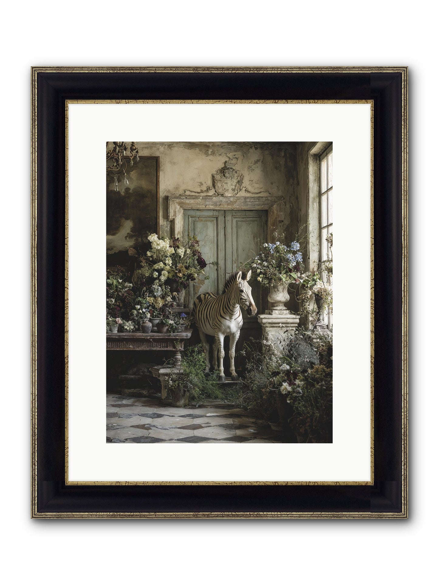 Private Eden Framed Print - Black & Gold 12x16