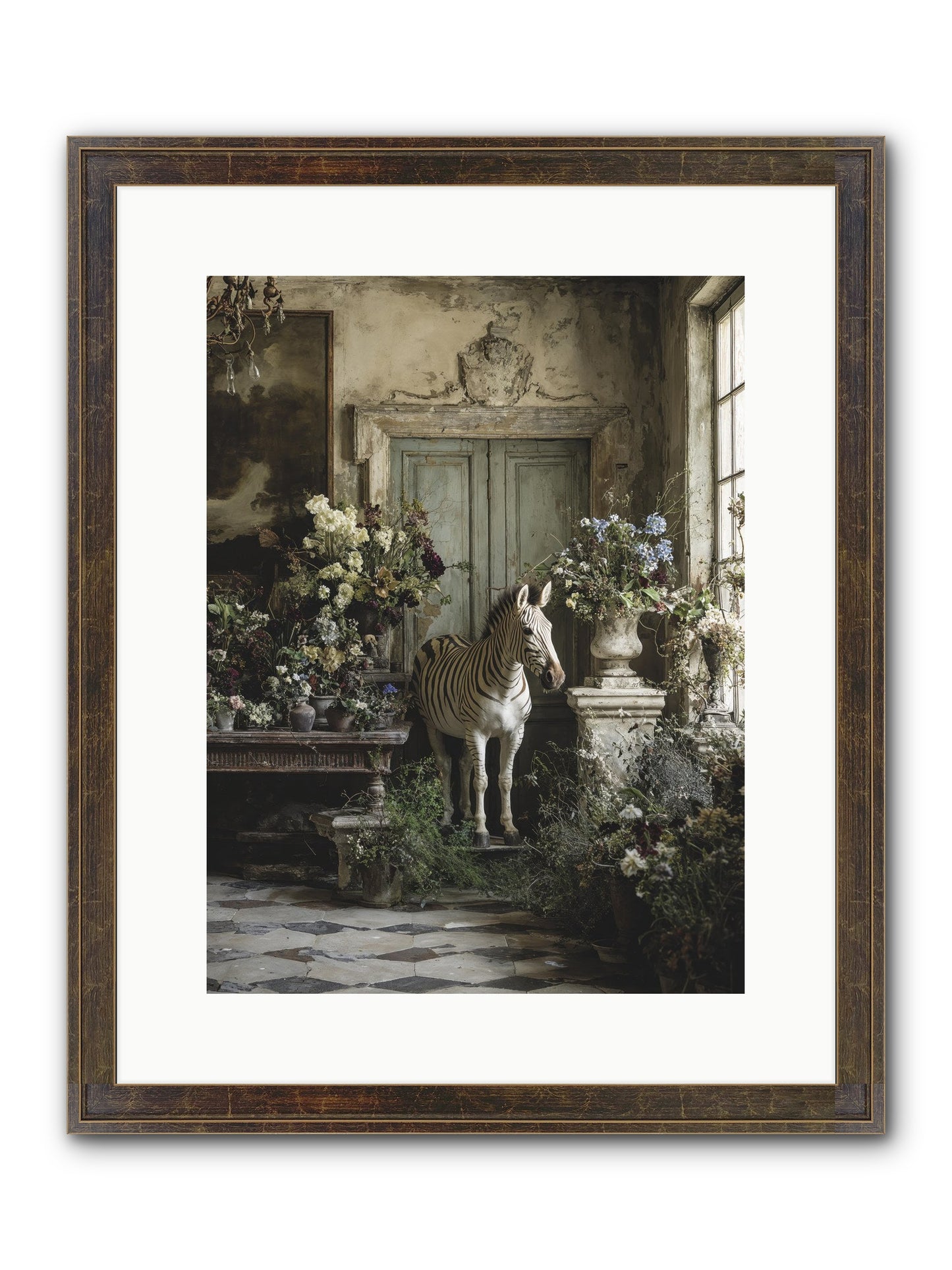 Private Eden Framed Print - Slimwoods Black/Gold 12x16
