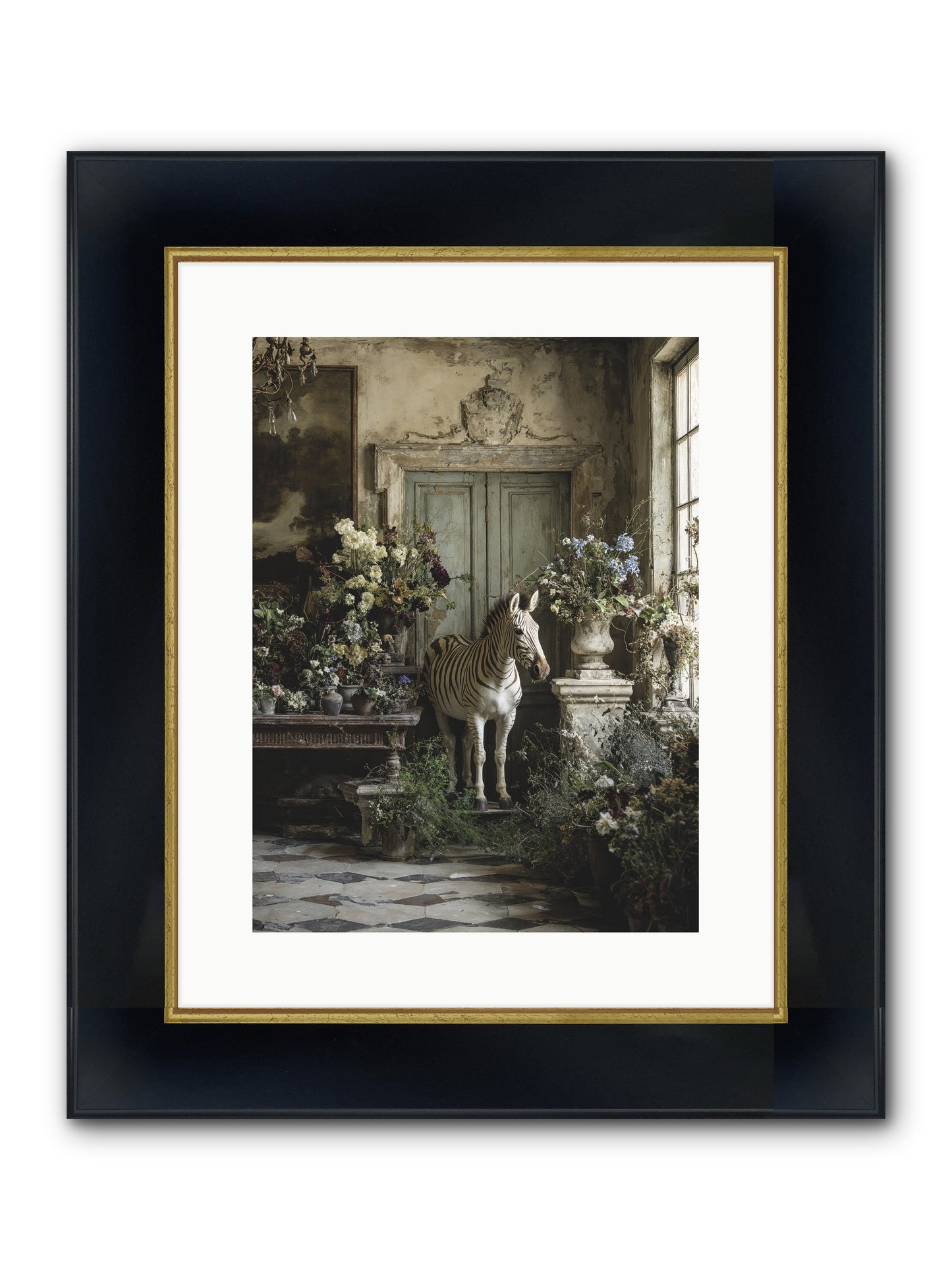 Private Eden Framed Print - Wide Black w/Gold 12x16
