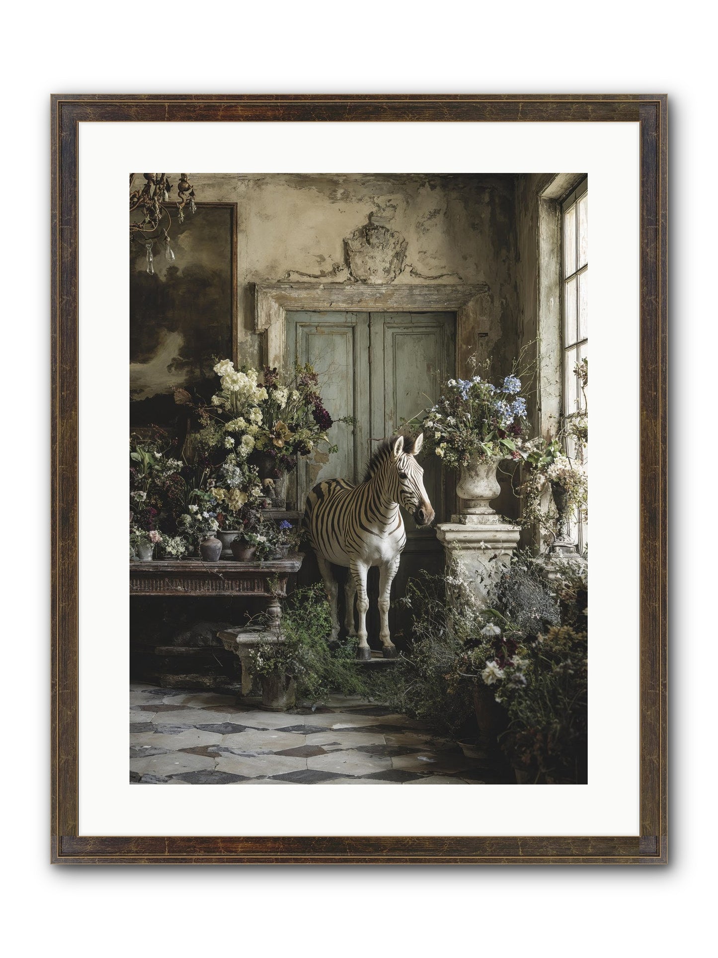 Private Eden Framed Print - Slimwoods Black/Gold 18x24