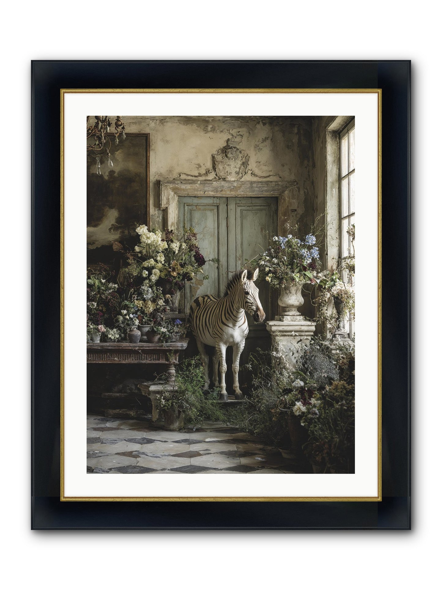 Private Eden Framed Print - Wide Black w/Gold 24x32