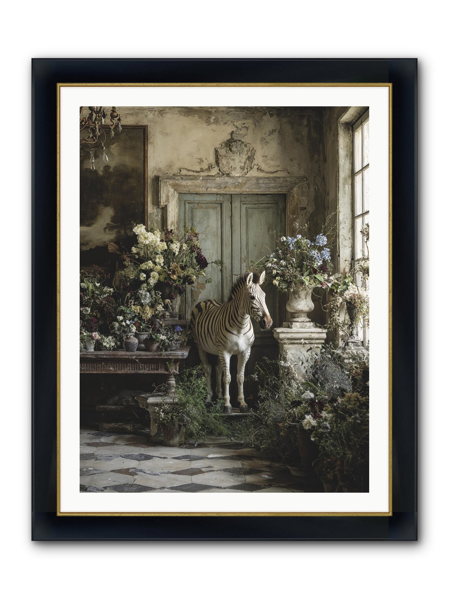 Private Eden Framed Print - Wide Black w/Gold 30x40