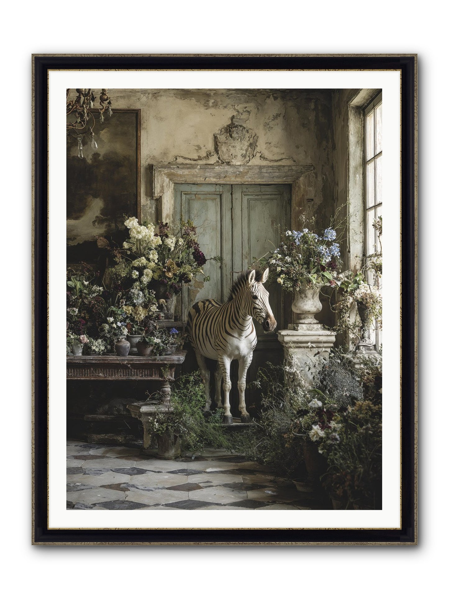 Private Eden Framed Print - Black & Gold 36x48