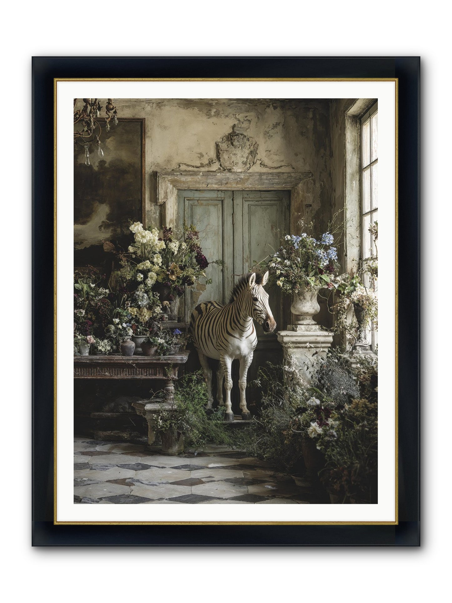Private Eden Framed Print - Wide Black w/Gold 36x48