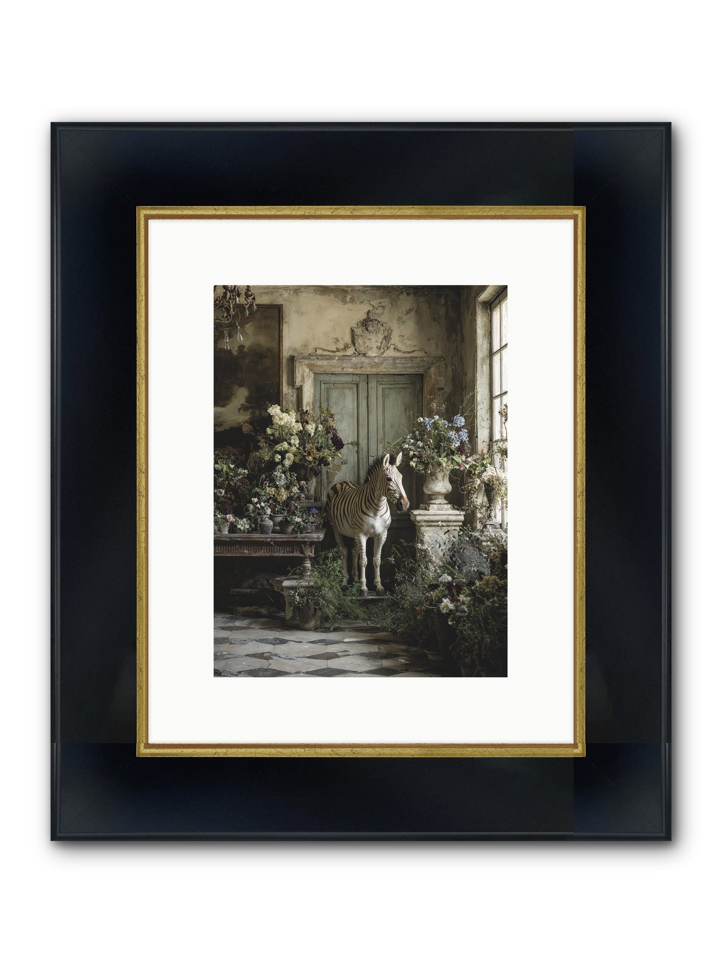 Private Eden Framed Print - Wide Black w/Gold 9x12