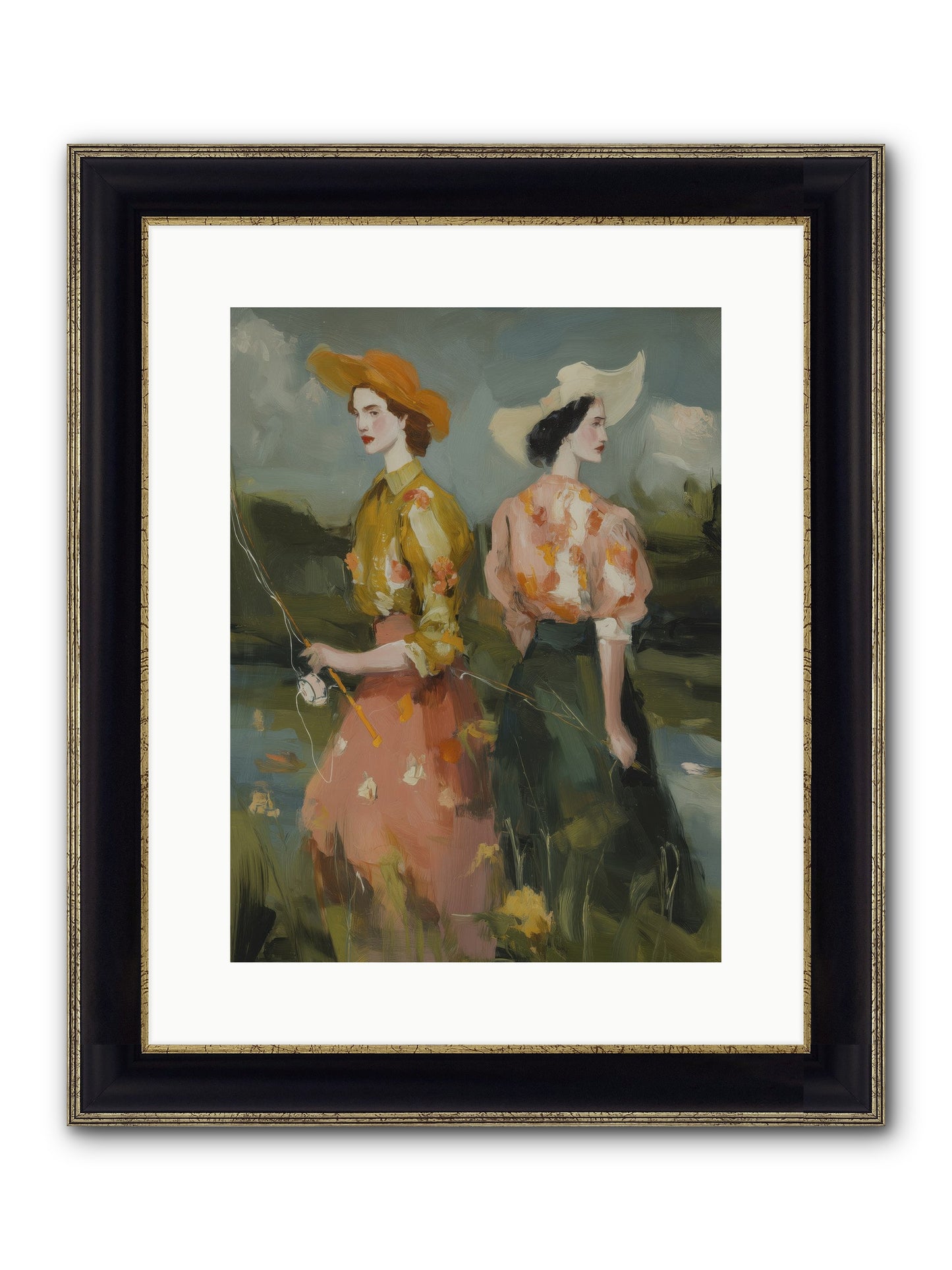 Promising Waters Framed Print - Black & Gold 12x16