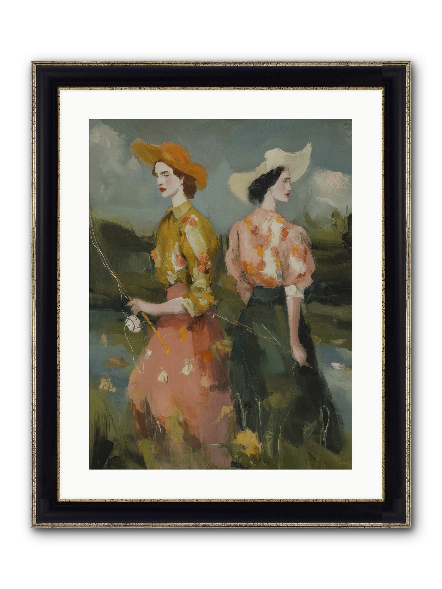 Promising Waters Framed Print - Black & Gold 18x24