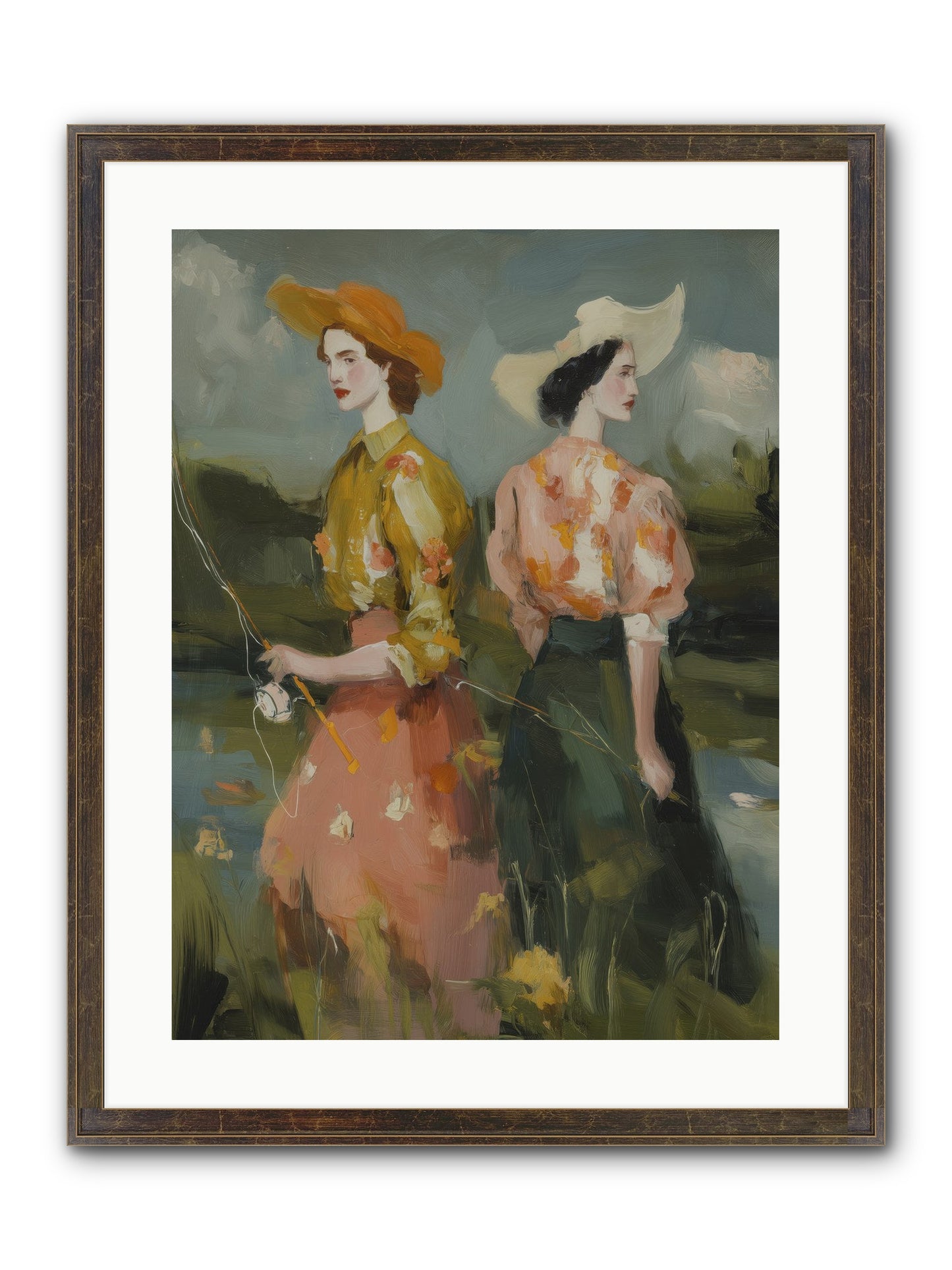 Promising Waters Framed Print - Slimwoods Black/Gold 18x24