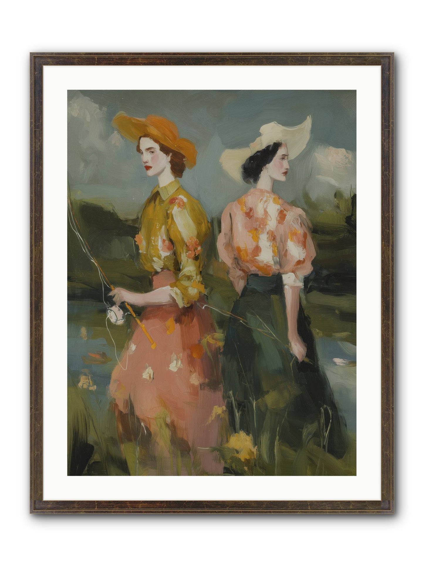 Promising Waters Framed Print - Slimwoods Black/Gold 24x32