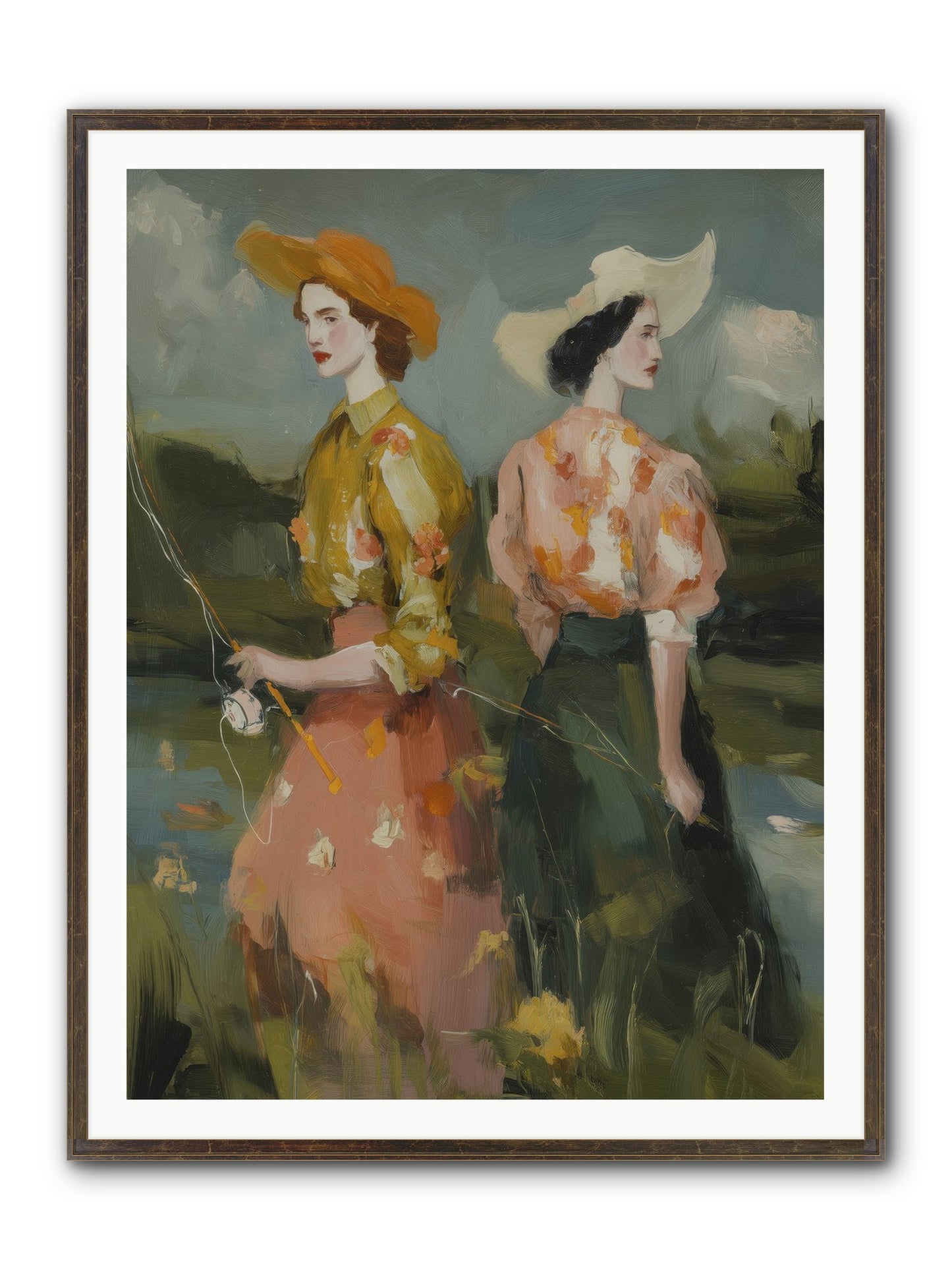 Promising Waters Framed Print - Slimwoods Black/Gold 36x48
