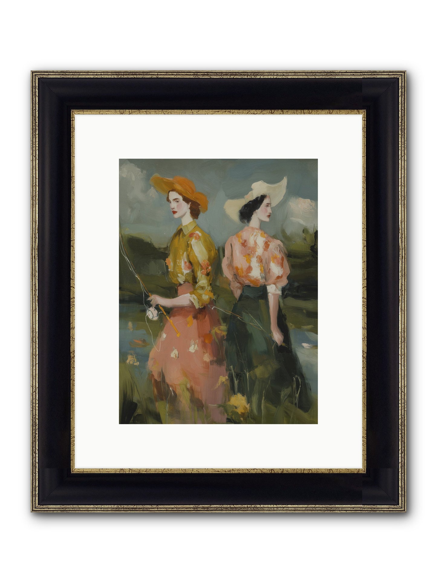 Promising Waters Framed Print - Black & Gold 9x12