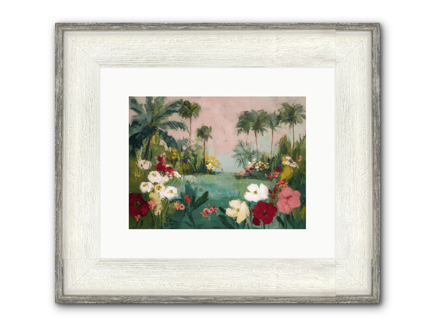 Provençal Paradise Framed Print - Driftwood White 12x9