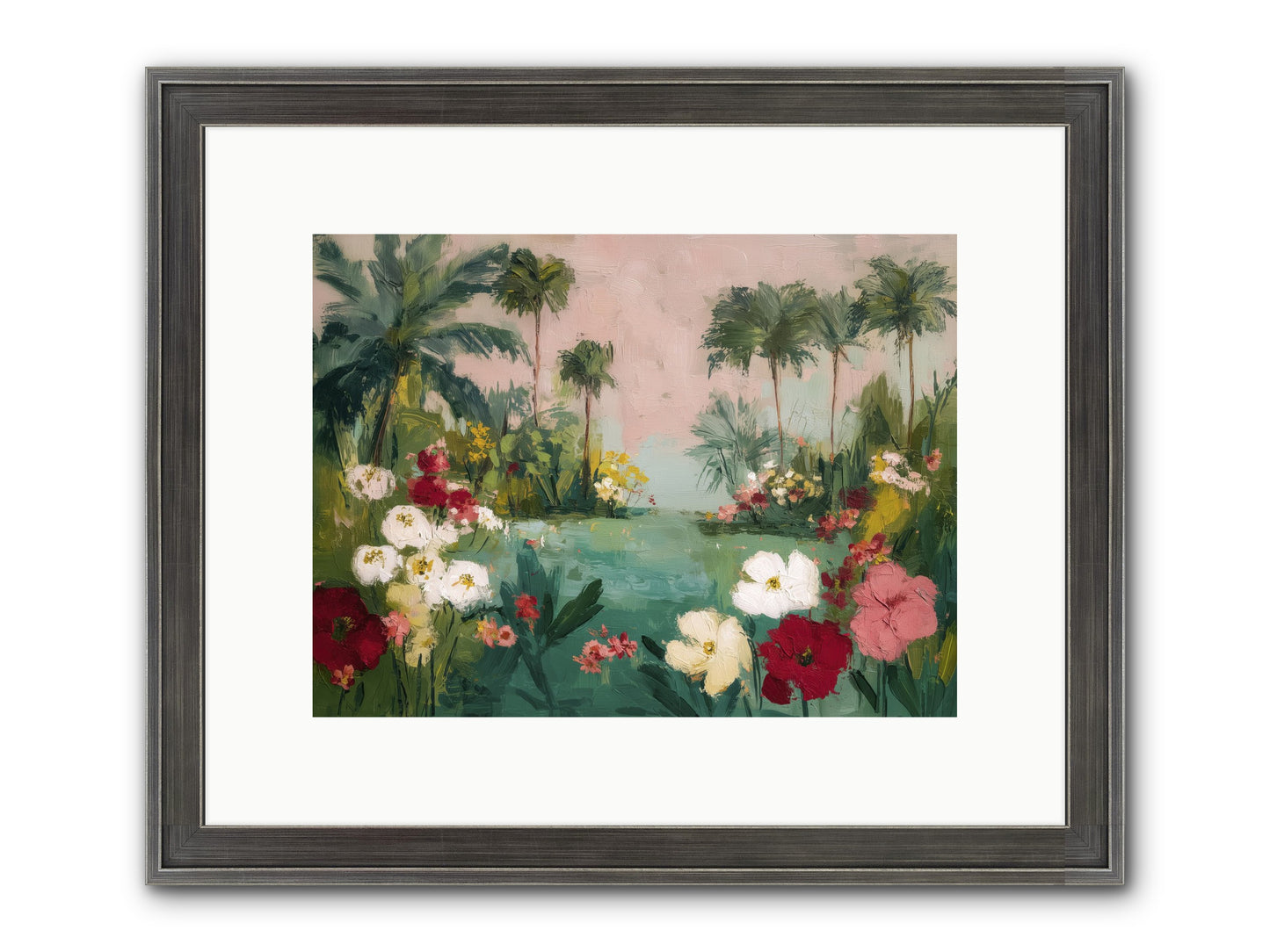 Provençal Paradise Framed Print - Slimwoods Black/Silver 12x9