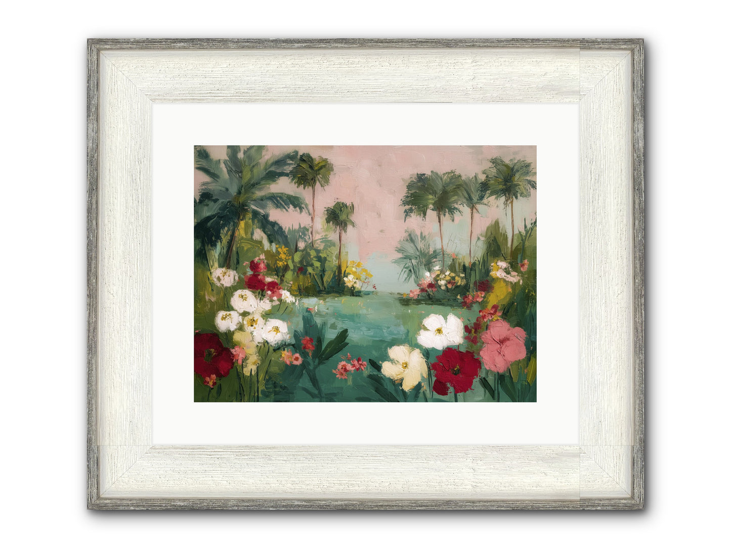 Provençal Paradise Framed Print - Driftwood White 16x12