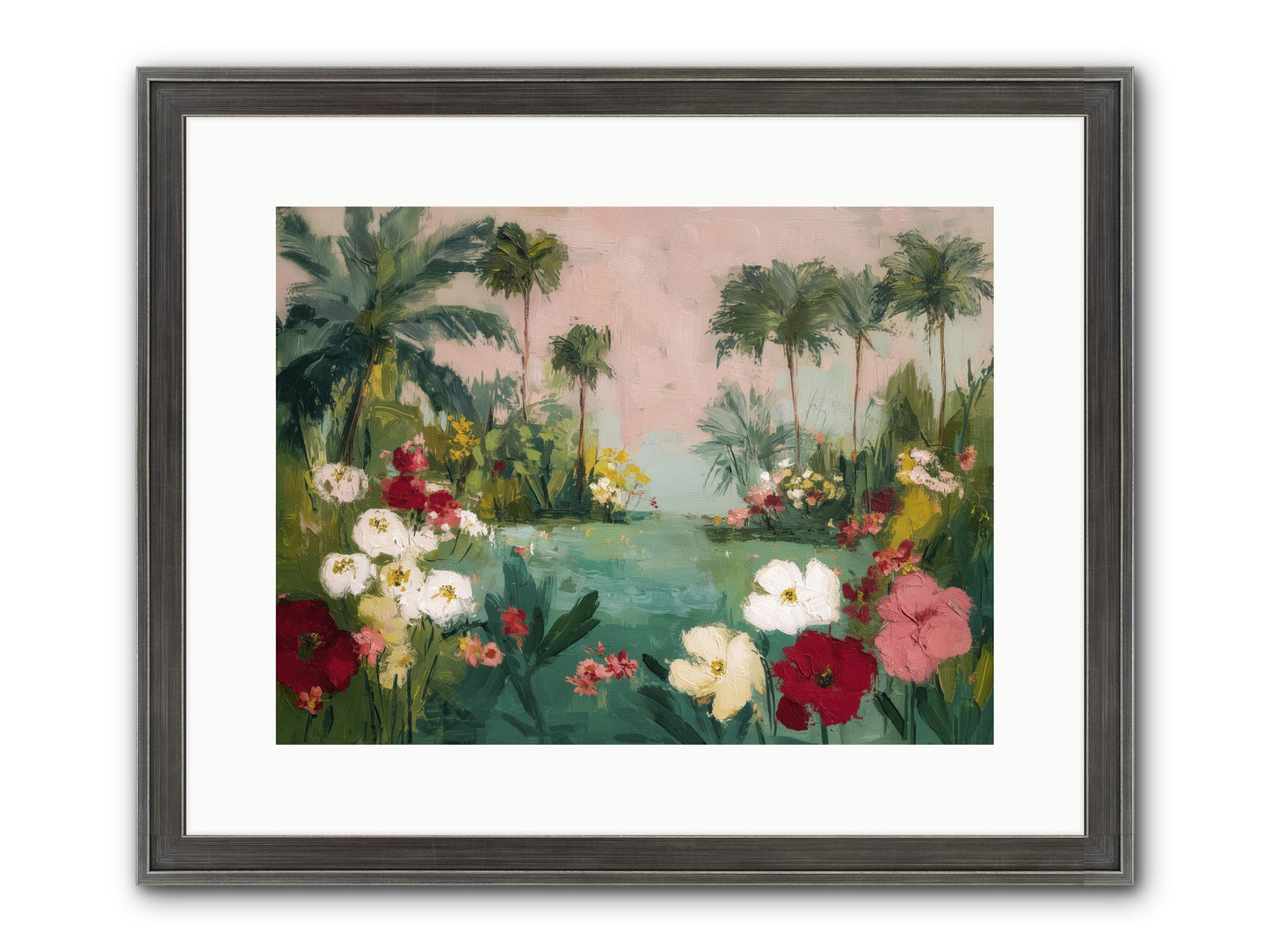 Provençal Paradise Framed Print - Slimwoods Black/Silver 16x12