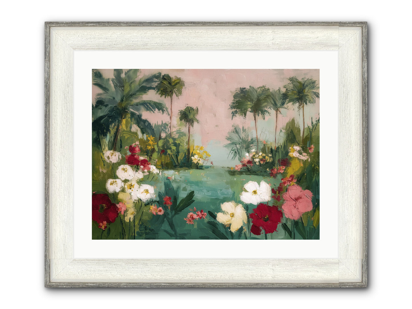 Provençal Paradise Framed Print - Driftwood White 24x18