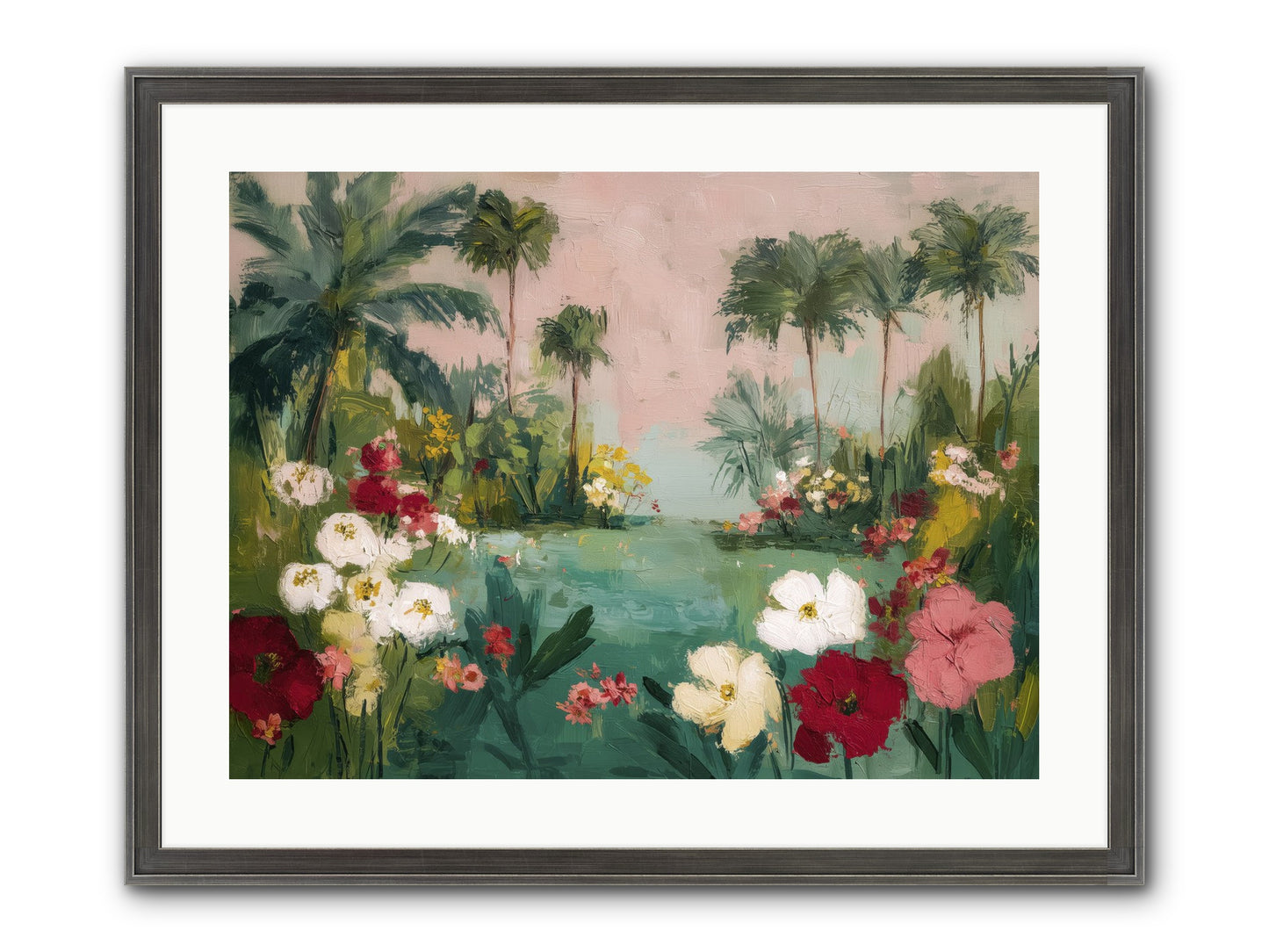 Provençal Paradise Framed Print - Slimwoods Black/Silver 24x18