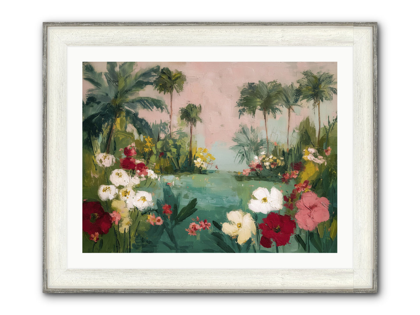 Provençal Paradise Framed Print - Driftwood White 32x24