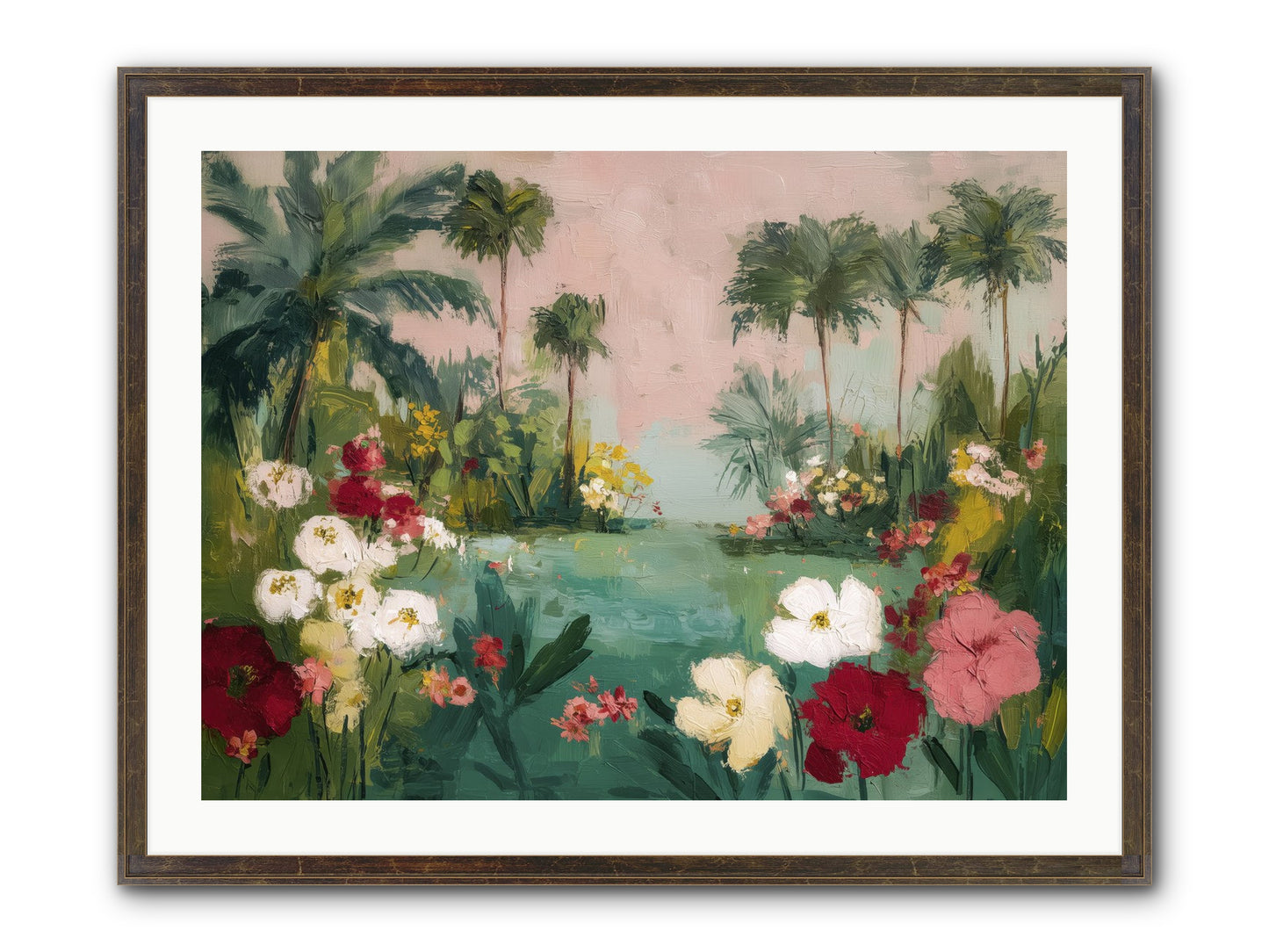 Provençal Paradise Framed Print - Slimwoods Black/Gold 32x24