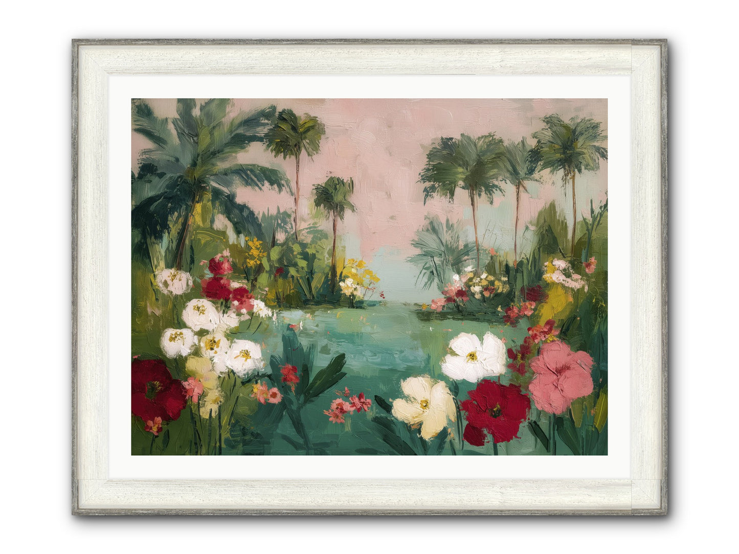 Provençal Paradise Framed Print - Driftwood White 40x30