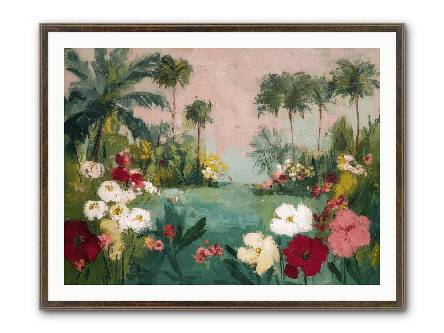 Provençal Paradise Framed Print - Slimwoods Black/Gold 40x30