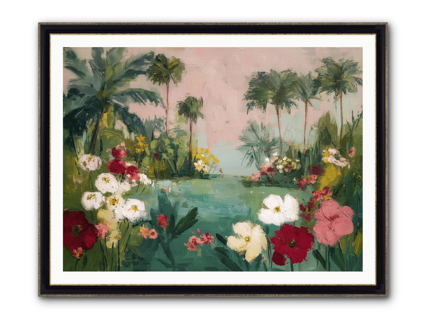 Provençal Paradise Framed Print - Black & Gold 48x36