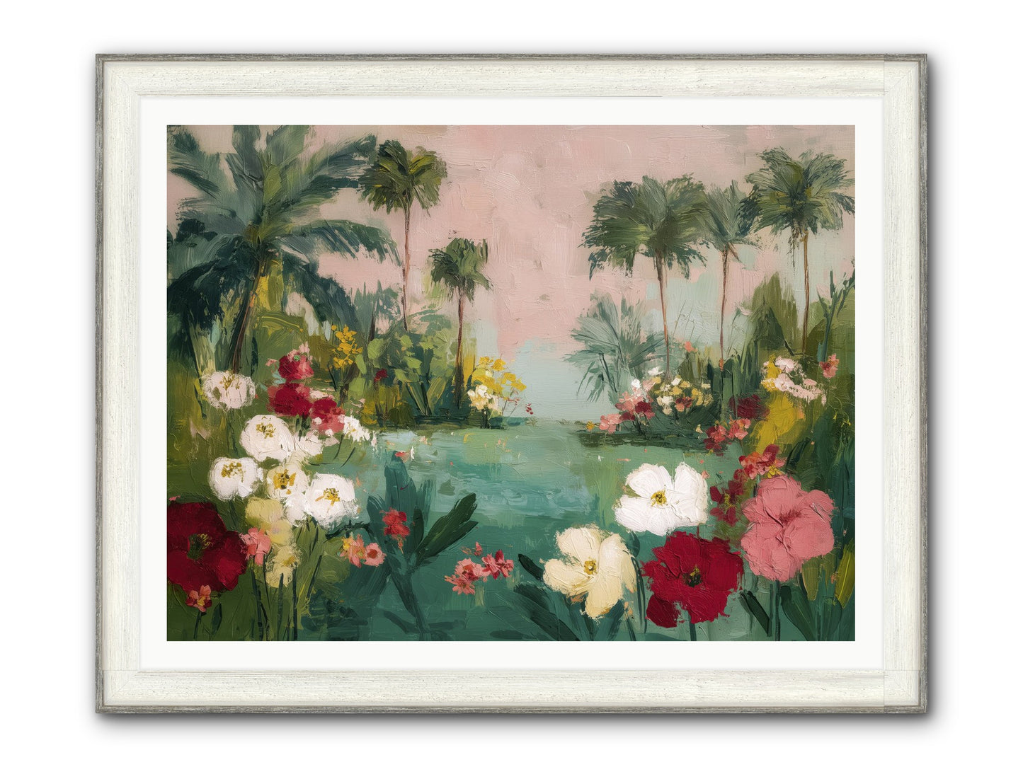 Provençal Paradise Framed Print - Driftwood White 48x36