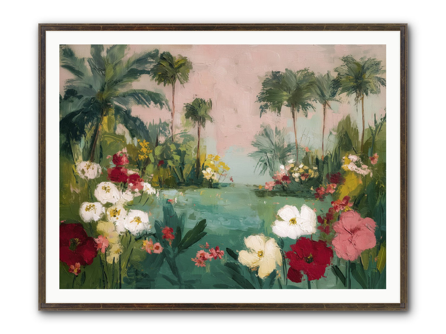 Provençal Paradise Framed Print - Slimwoods Black/Gold 48x36