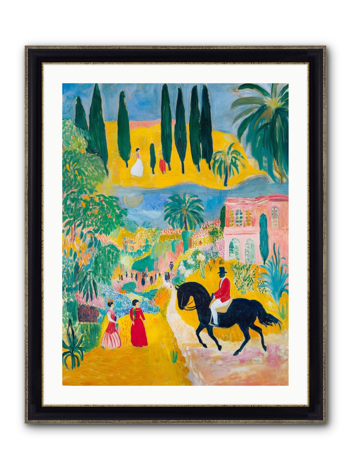 Provence Plays Framed Print - Black & Gold 24x32