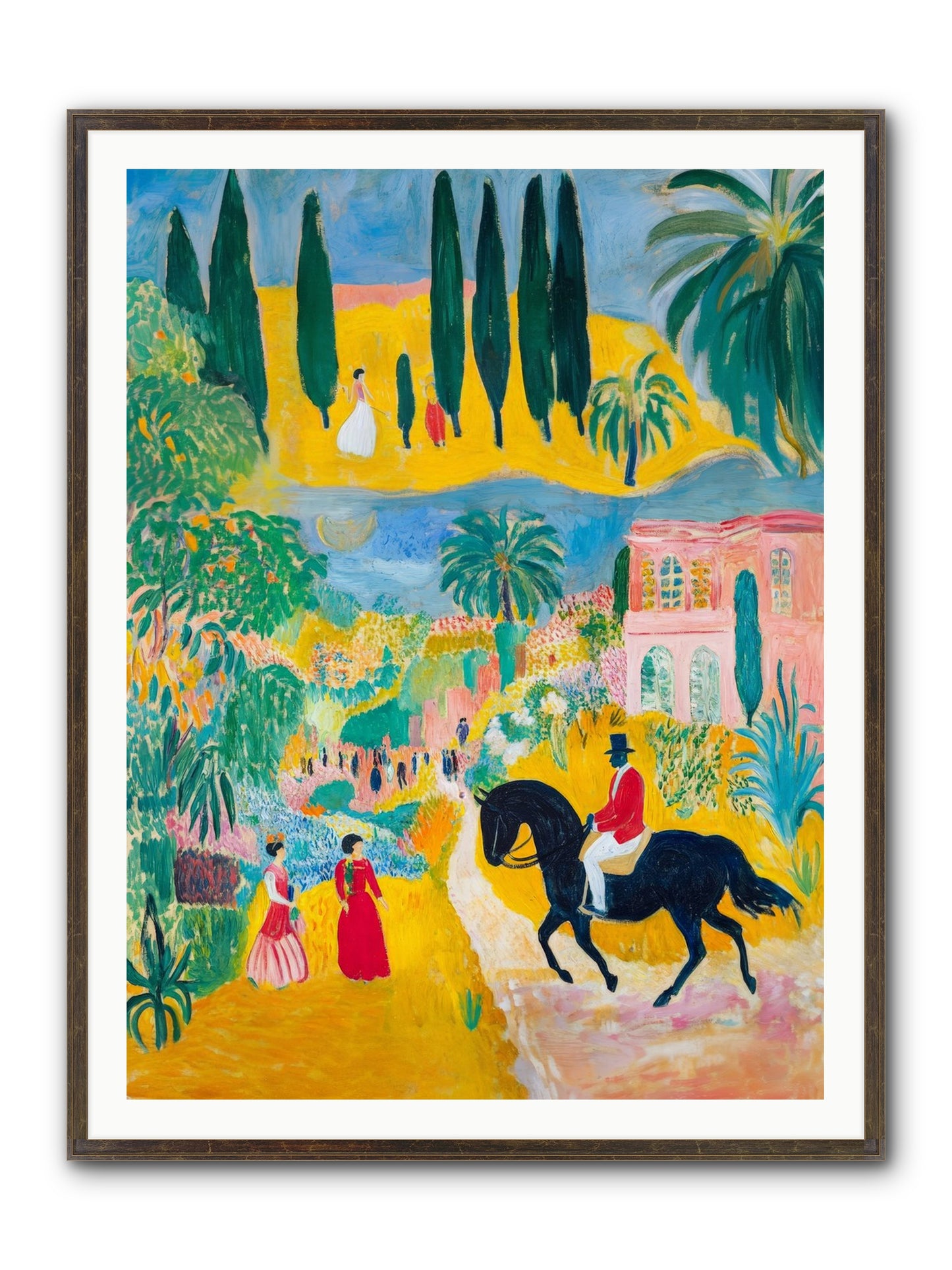 Provence Plays Framed Print - Slimwoods Black/Gold 36x48