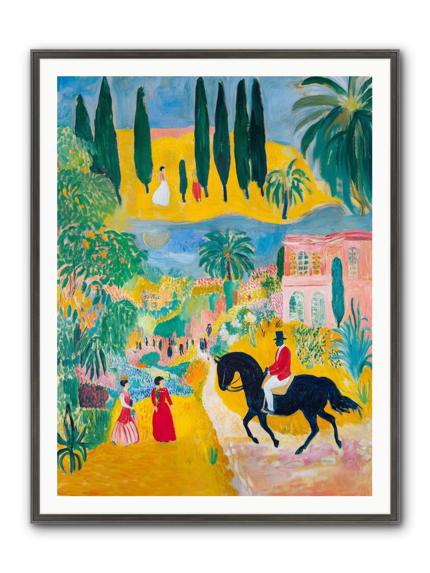 Provence Plays Framed Print - Slimwoods Black/Silver 36x48