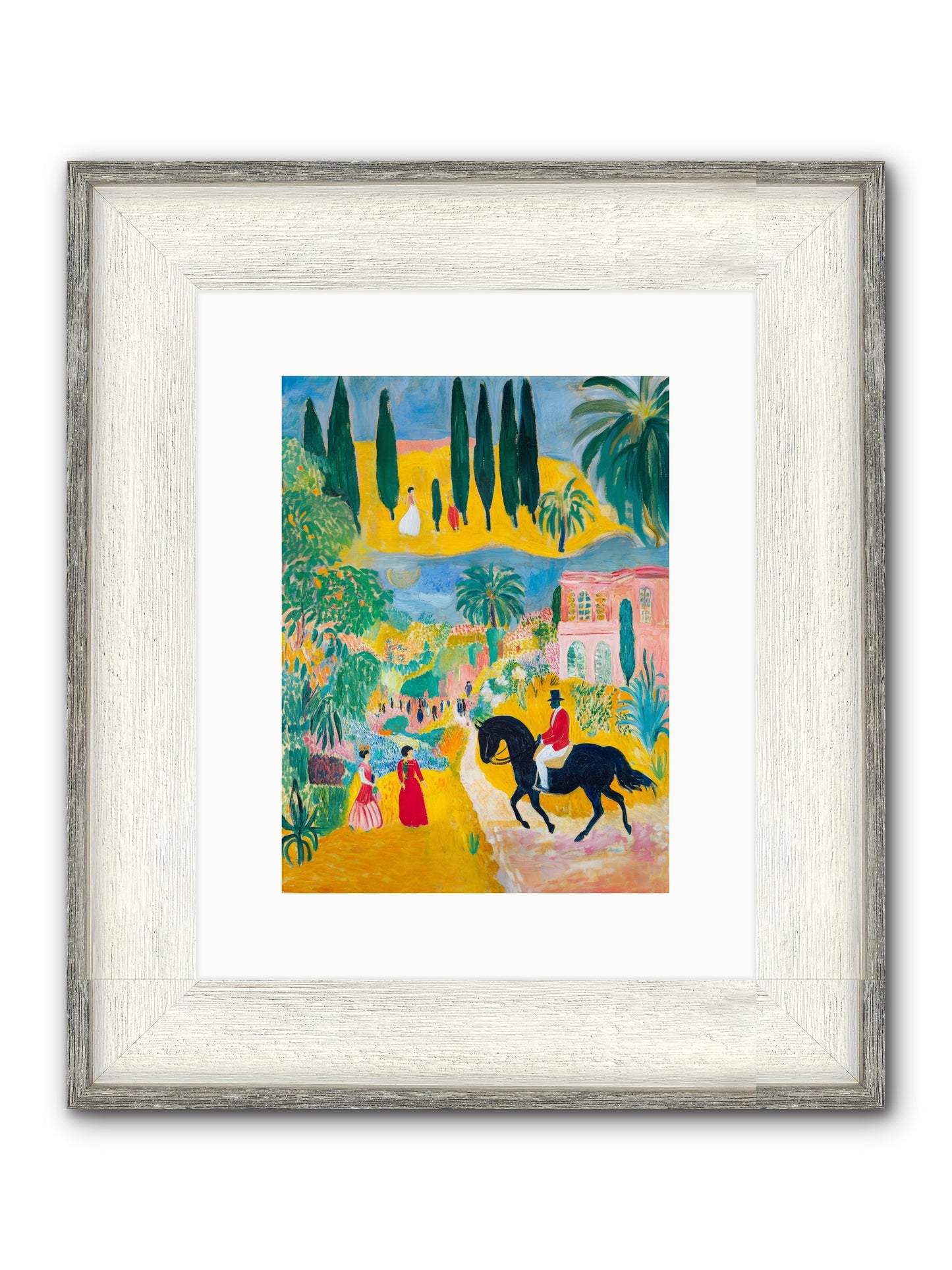 Provence Plays Framed Print - Driftwood White 9x12