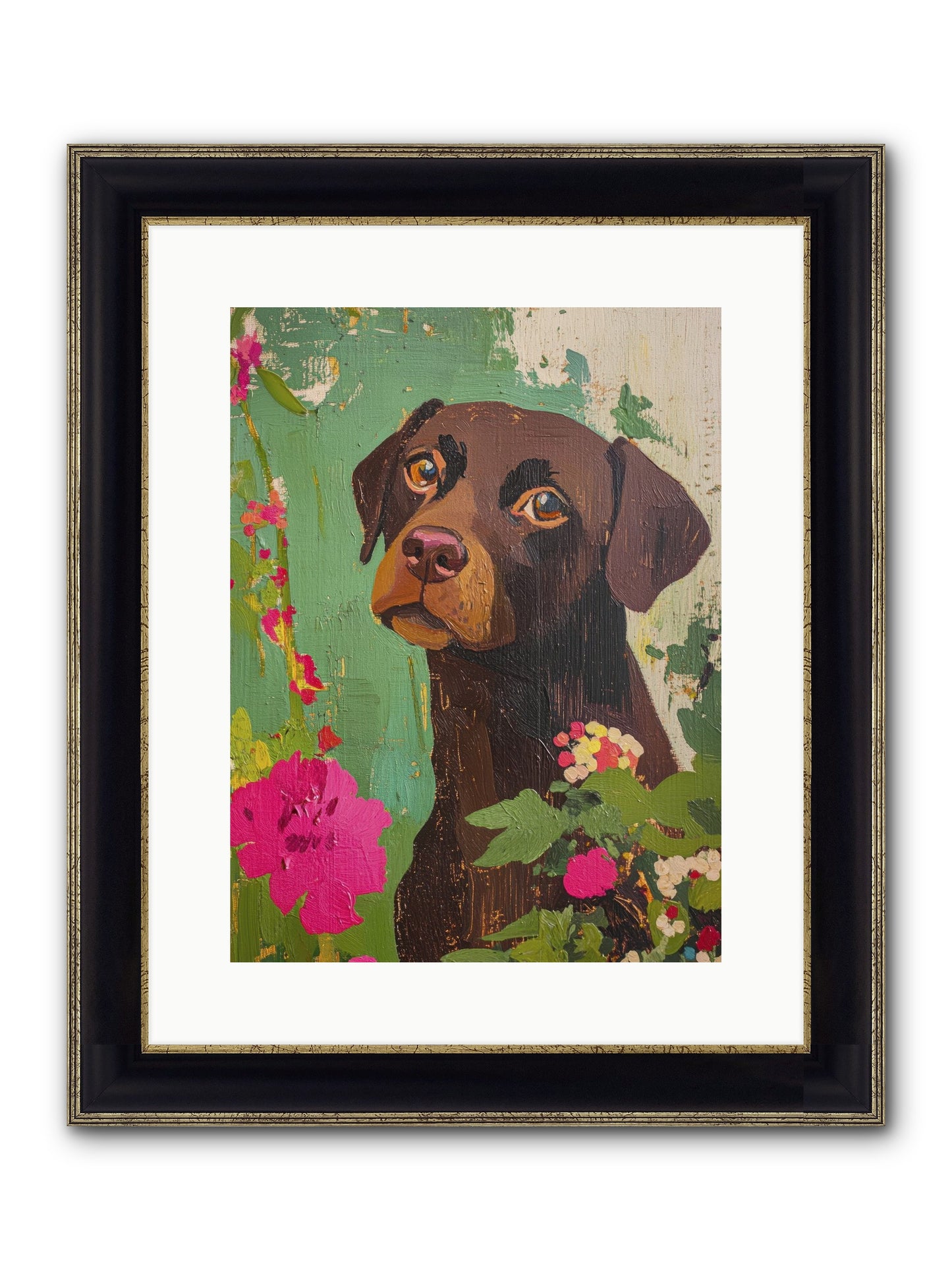 Puddingface Framed Print - Black & Gold 12x16