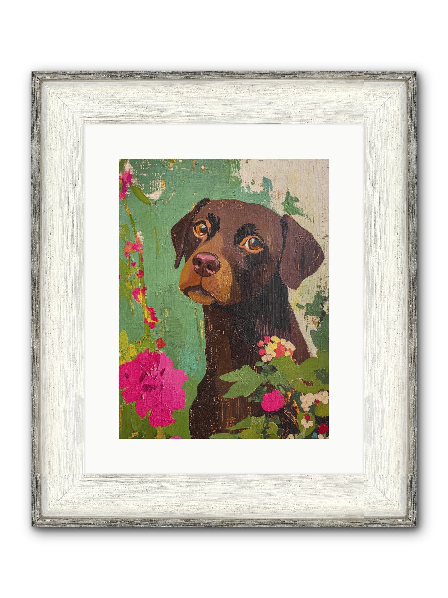 Puddingface Framed Print - Driftwood White 12x16