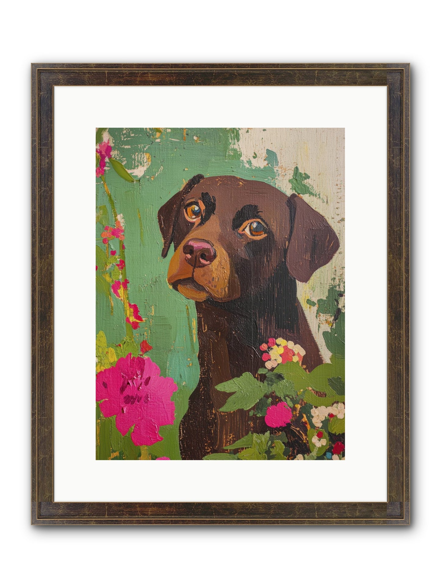 Puddingface Framed Print - Slimwoods Black/Gold 12x16