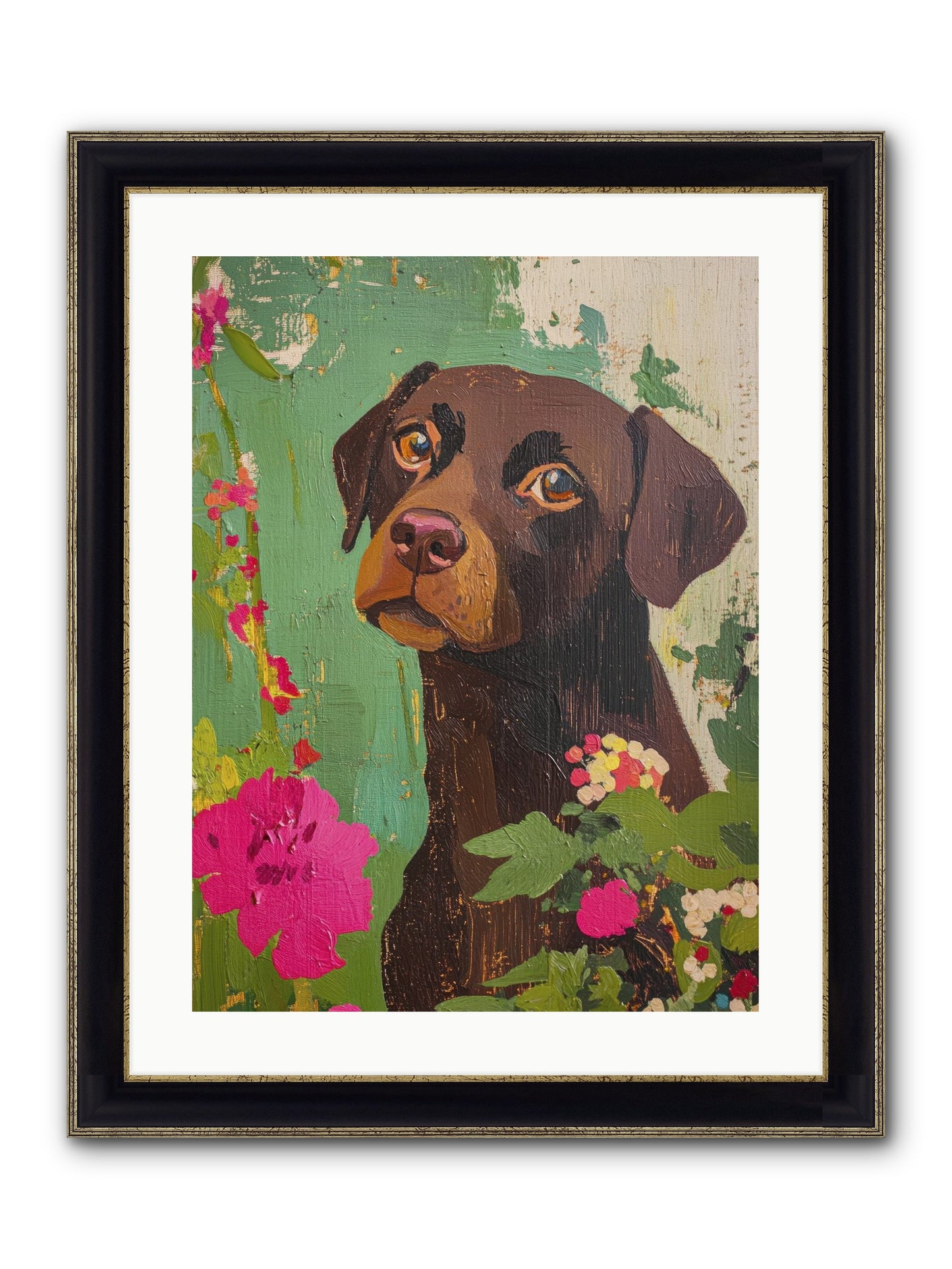 Puddingface Framed Print - Black & Gold 18x24